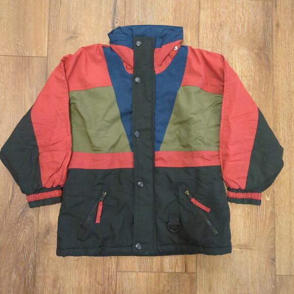 VTG Polar Wind Kids Medium Age 5-6 Ski Snowboard Jacket Windbreaker Colorblock